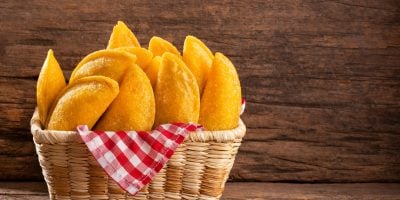 Delicious and traditional Colombian empanadas - Text space