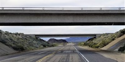 Architecture Two Bridge Interstate Overpass Above X859ZQ4