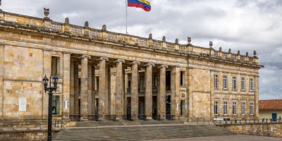 Colombian National Capitol and Congress situated at Bolivar Square - Bogota, Colombia