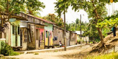Santa Rosa, Ecuador - 26 July 2015: Wooden Shacks And Poverty In Ecuadorian Coast In Santa Rosa On July 26, 2015
